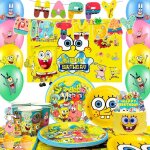 Kit de d�coration danniversaire - inboxxarty - spongebob - multicolore - pour enfants - 10 assiettes ...