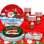 D�corations de f�te vaisselle de f�te de no�l ensemble de vaisselle de f�te no�l nappe de f�te de no�l ...