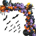 Dcoration de fte - zgeer - arche ballon halloween - 180pcs - ballons daraigne - autocollants 3d bat ...