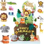 Decoration gateau animaux 1 an d�coration gteau anniversaire gar�on 1er safari jungle deco gteau cake ...