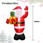 D�coration gonflable du p�re no�l - mengda - d�coration de jardin gonflable - 1. 5m - avec lumi�res led ...