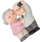 D�coration grand - p�re en r�sine : figurine couple �g� pour g�teau anniversaire mariage maison 9 x 75 ...