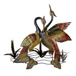 D�coration murale 2 h�rons en m�tal 58x58cm d�coration design oiseaux m�tallique pour int�rieur - grande ...