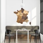 Carte de france en bois 2d multicolor (50 * 51 cm) - creatifwood - d�coration murale