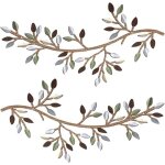 D�coration murale en m�tal avec feuilles darbre vigne branche dolivier art mural en fer forg� sculptures ...
