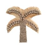 D�coration murale palmier en coquillages et raphia 30cm