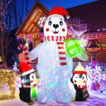 Dcoration de nol gonflable de 18 m pingouin ours polaire