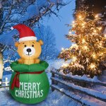 Dcoration de nol gonflable dcorations de jardin gonflables lumineux pre nol et lan pingouin avec ...