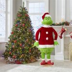 D�coration de no�l - yibujiazu - grinch - 60 cm - costume p�re no�l - motif brod�