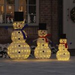 D�coration de no�l - vidaxl - famille bonhomme de neige - blanc chaud - led - int�rieur & ext�rieur