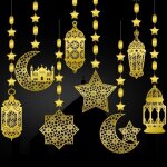 D�coration de ramadan 8 pi�ces guirlande de ramadan mubarak eid mubarak musulmanes ramadan int�rieure ...