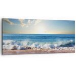 D�coration salon mer rivage eau moderne impression sur toile image tableau decoration murale chambre ...