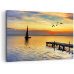 Dcoration salon plage paysage eau pont moderne impression sur toile image tableau decoration murale ...