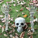 Décoration de squelette de main - halloween - plastique durable - blanc Décoration de squelette de main - halloween - plastique durable - blanc