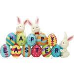 D�coration de table joyeuses p�ques figurine de lapin et ?uf de p�ques d�coration de centre de table ...