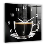 Decortapis horloge murale en verre horloge carr 30cm caf noir