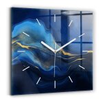 Decortapis horloge murale en verre horloge carr 30cm marbre bleu