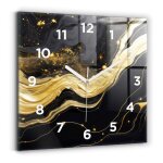 Decortapis horloge murale en verre horloge carr 30cm marbre dor