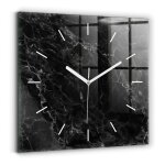 Decortapis horloge murale en verre horloge carr 30cm marbre fonc