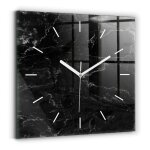 Decortapis horloge murale en verre horloge carr� 30cm marbre noir