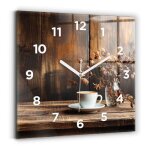 Decortapis horloge murale en verre horloge carr 30cm tasse de caf
