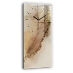 Decortapis horloge murale en verre horloge rectangulaire 30x60cm art moderne beige