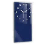 Decortapis horloge murale en verre horloge rectangulaire 30x60cm bleu marine