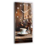 Decortapis horloge murale en verre horloge rectangulaire 30x60cm tasse de caf�