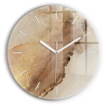 Decortapis horloge murale en verre horloge ronde 30cm art moderne beige