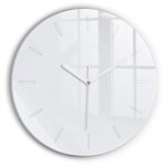 Decortapis horloge murale en verre horloge ronde 30cm blanc