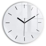 Decortapis horloge murale en verre horloge ronde 30cm blanc