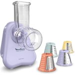 Moulinex fresh express dk8546e0 ? d�coupe - l�gumes �lectrique 4 - en - 1 (�mincer trancher r�per) lilas ...