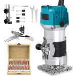 Defonceuse a bois 800w routeur  bois lectrique 30000r / min avec 15pcs 1 / 4 pinces bits affleureuse ...