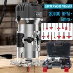 Dfonceuse lectrique bois 800w 6 vitesses rglables 33000rpm avec 15 accessoires affleureuse aluminium ...