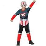 D�guisement - atosa - h�ro comics captain - multicolore - 3 � 14 ans - inclus tunique pantalon masque ...