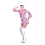 Deguisement disco - annes 80 robe tunique disco paillettes rose