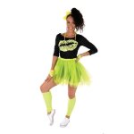 Dguisement femme annes 80 femme - set tutu - ptit clown - costume disco carnaval cosplay danse - jaune ...