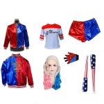 Dguisement femme rouge bleu?costume cosplay clown avec vesteshort&t - shirt?tenue halloween carnaval ...