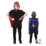Dguisement super hros enfant - ptit clown - cape rversible - masque - manchettes