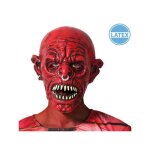 Dguisement - ac - dco - masque dhalloween - latex - rouge - monstre dmoniaque