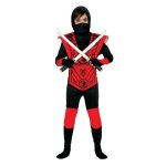 Dguisement ninja pour enfant 3 - 4 ans - alpexe asie - polyester rouge