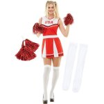 Dguisement pompom girl avec pompons et chaussettes - dguisement pour femme et accessoires pour halloween ...