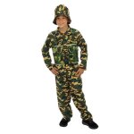 D�guisement - ptit clown - soldat enfant - vert - polyester - d�s 5 ans