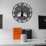 Horloge murale - dekory - arbre de vie - mtal - 90 cm - effet 3d - intrieur