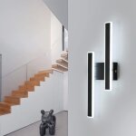 Delipop applique murale led 32w 3600lm 6500k ? luminaire moderne noir pour chambre salon escalier couloir ...