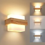 Delipop applique murale vintage - bois naturel et m�tal - �clairage led 12w - 3 temp�ratures de couleur ...