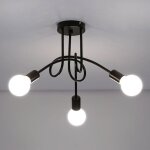 Delipop plafonnier industriel noir ? luminaire suspension 3 douilles e27 max 60w ? �clairage pour salon ...