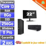 Dell optiplex 3020 mini avec moniteur 22 ? pc bureau ? i3 ? 256go ssd ? 8go ram Dell optiplex 3020 mini avec moniteur 22 ? pc bureau ? i3 ? 256go ssd ? 8go ram