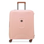 Delsey paris valise light pink rose brun clair en cuir pour femme et homme moncey 4 double rolls trolley ...