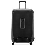 Delsey paris valise noir en cuir pour femme et homme moncey 4 double rolls trolley 82 261661